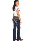 Girls Centenario Premium Bootcut Jeans - Dark Blue Denim 45909