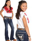 Girls Centenario Premium Bootcut Jeans - Dark Blue Denim 45909