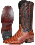 Men's El General Western Boot Lizard Print Leather - Cognac 45930