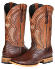 Men's El General Western Boot Lizard Print Leather - Brown 45931