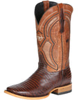 Men's El General Western Boot Lizard Print Leather - Brown 45931