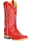 Women's El General Western Boot Crack Leather- Red 45932