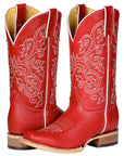 Women's El General Western Boot Crack Leather- Red 45932