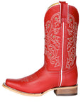 Women's El General Western Boot Crack Leather- Red 45932