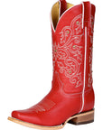 Women's El General Western Boot Crack Leather- Red 45932