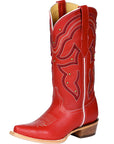 Women's El General Cowboy Boot Crack Leather- Red 45937