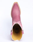 El General Women's Snip Toe Leather Cowboy Boot - Made in Mexico - Pink 45938