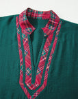 Janiyah Patchwork Half Sleeve Blouse