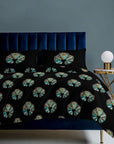 Turquoise Naja Design 3-Piece Bedding Set (1 Duvet Cover + 2 Pillow Shams) – 102"×90"
