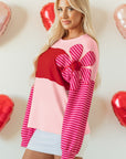 Emi Striped Sleeve Textured Top