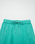 Solid Drawstring Elastic Waist Raw Hem Pants
