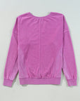 Solid Notched Neck Drop Shoulder Sweatshirt