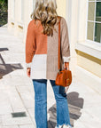 Colorblock Knit V-Neck Sweater