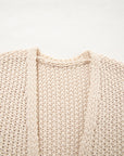 Plus Size Colorblock Crochet Open Front Cardigan