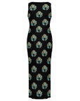 Baha Ranch Turquoise Naja Sleeveless Bodycon Side Slit Maxi Dress