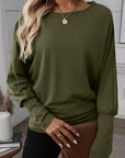 Solid Extended Cuff Long Sleeve Top