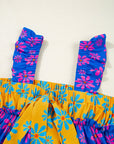 Floral Colorblock Ruffle Strap Flowy Tank Top