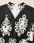 Western Geometric 3/4 Sleeve Midi Dress