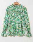 Milena Sleeve Shirred Mock Blouse
