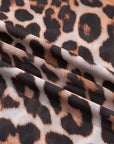 Plus Size Leopard Mesh Mock Neck Top