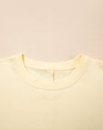 Solid Faux Layered Patchwork Crewneck Sweatshirt
