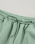 Solid Zip-Up Jacket and Drawstring Pants Set