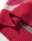 Floral Abstract Short Puff Sleeve Sweater