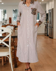 Caroline Contrast Patchwork Long Shirt Dress