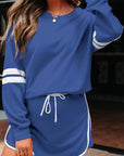 Varsity Stripe Pullover and Mini Skirt Set