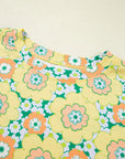 Flower Drop Shoulder Loose Summer T-Shirt