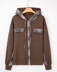 Marceline Down Drawstring Hooded Shacket