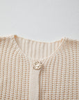 Solid Textured Buttoned Oversized Sweater Vest