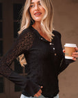 Camilla Slim Henley top Long Sleeve Top