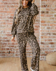 Catherine Leopard Pullover Drawstring Loose Pant Set