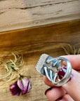 Purple Dahlia Ring – Sterling Silver – Native Made by M. Spencer – Size 8