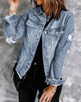 Sofibelle Distressed Raw Hem Jacket