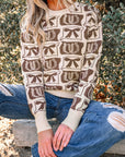 Sofia Western Fashion Print Sweater