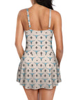 Baha Ranch Turquoise Longhorn Skirted Swimsuit