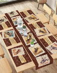 7 Pieces Rodeo Phrases Cowboy Table Runner and Placemats Set Made in USA