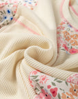 Floral Patchwork Chest Pocket Wide Sleeve T-Shirt
