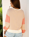 Jolene Block Textured Patchwork Pullover