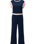Colorblock Cap Sleeve Tee and Pants Set