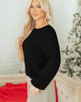 Bow Tie Backless Bubble Sleeve Sweater