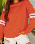 Varsity Stripe Drop Shoulder Oversized Sweatshirt