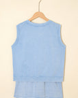 Mineral Wash Tank Top and Lined Split Skirt Set