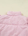Solid Flutter Sleeve Snap Button Puffer Vest