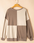 Colorblock Crewneck Henley Sweatshirt