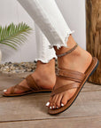 Everleigh Buckle Leathered Flat Slippers