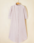 Stripe Frilled Collar 3/4 Sleeve Maxi Dress
