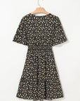 Floral Wrap V-Neck Short Sleeve Mini Dress